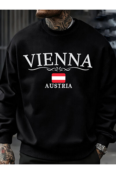 Tarzsokak فيينا النمساوية العلم مطبوع تي شيرت رجالي برقبة دائرية بلوفرات غير ...