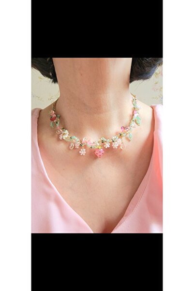 SHİNELİZE Berry kolye, çilek detaylı özel tasarım kolye