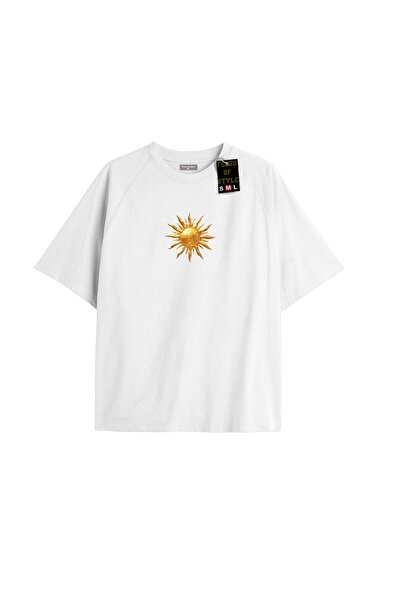 Flood Of Style Alb supradimensionat tricou solar Design special