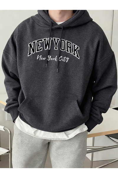 Tarzsokak نيويورك سيتي ليتر كريتيفيتي مطبوع سترة كاجوال للرجال رياضية للشارع ...