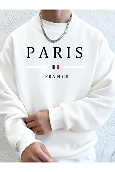 Tarzsokak باريس فرنسا فلاغ مطبوع سويت شيرت رجالي بغطاء رأس للخريف مقاس كبير ه...