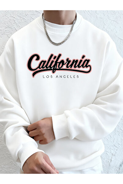 Tarzsokak تي شيرت رجالي مطبوع عليه حروف كاليفورنيا لوس أنجلوس لشتاء صوف الفلي...