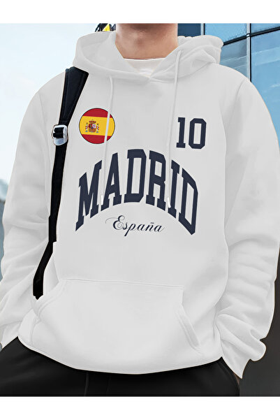 Tarzsokak طباعة حروف علم مدريد إسبانيا K بغطاء رأس ar للرجال شتاء P صوف الفلي...