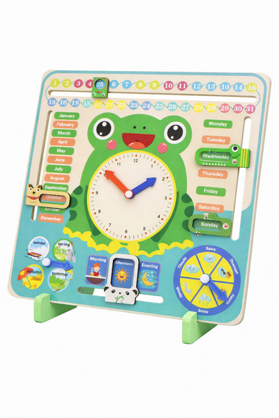 OEM Wooden Educational Clock & Calendar for Children 3+ Years – Interactive M...