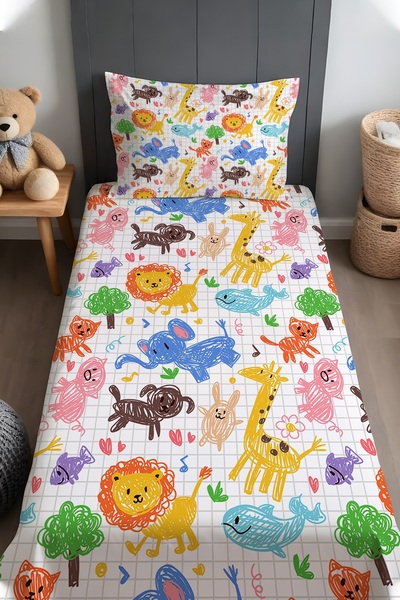 EVPANYA Fun Forest Patterned Bedspread and Pillowcase