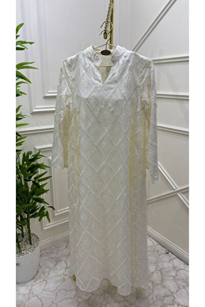 tasmim kian Kaftan/Jellabiya with geometric embroidery