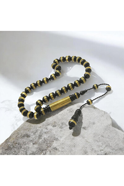 İnan Tesbih Brass Wrapped Black Color Kuka Prayer Beads