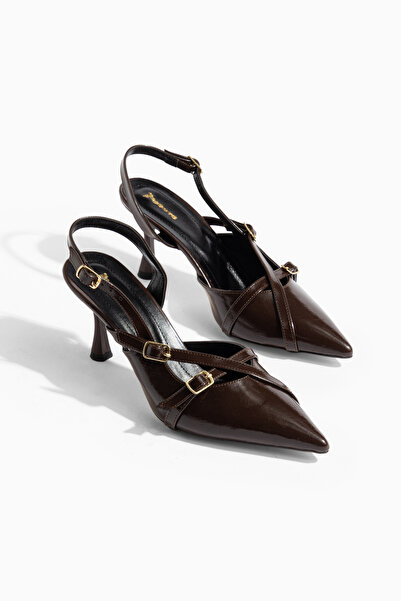MS SUGAR SHOES Pantofi de vară pentru femei, din piele lacuită, cu toc subțir...