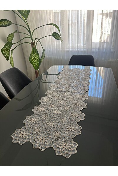 BRL ÇEYİZ HOME French Lace Luxury Tulle Guipure Chic Single Runner 50X140 cm