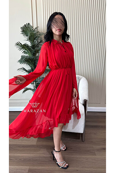 Warazan Chiffon dress for Eid with long sleeves