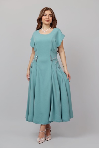 Opera Fashion A soft Crepe dress with elegant crystal embellishments