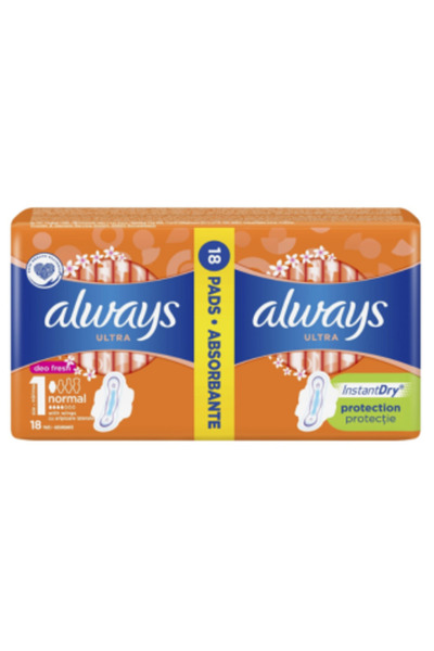 Always Always sanitary napkins, 18 pcs