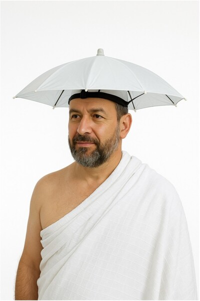 ELEVEN MARKETS Hac ve Umre Kafa Şemsiyesi - Güneşten Koruyucu Pratik Şapka Şe...