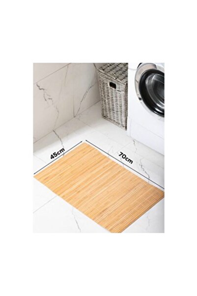 KRD Home Bambu Kaydırmaz Tabanlı Katlanabilir Koku Yapmaz Paspas Banyo Paspas...