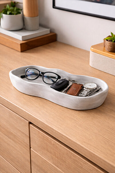 SCA CANDLE Wavy Bowl with Gray Marble Effect