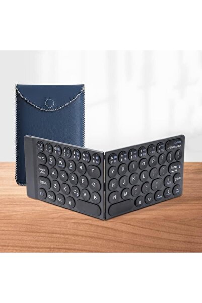 WIWU لوحة مفاتيح لاسلكية صغيرة قابلة للطي - محمولة للسفر - لوحة مفاتيح بلوتوث...