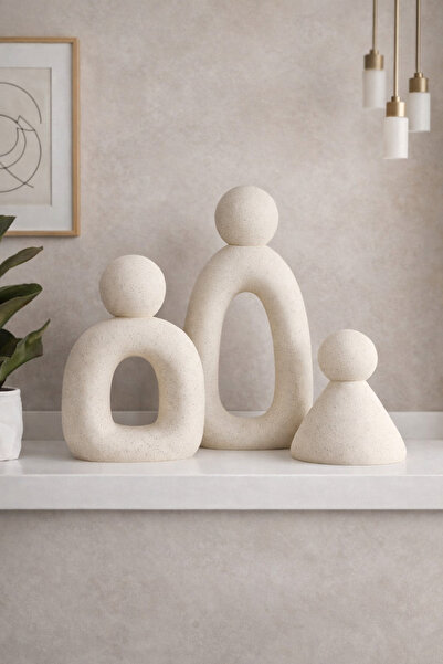 Mios Home 3'lü Dekoratif Soyut Aile