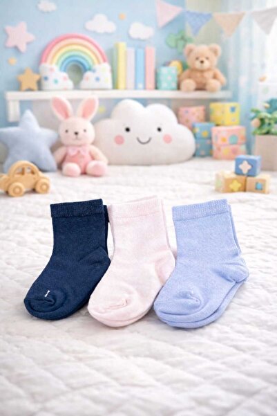 Amélio Kids Organic Cotton Unisex 3-Piece Boxed Premium Baby & Kids Socks