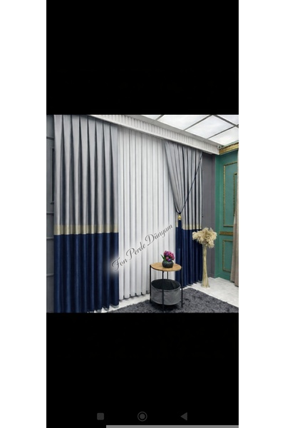 Fon perde dunyam Lacivert gri pano fon