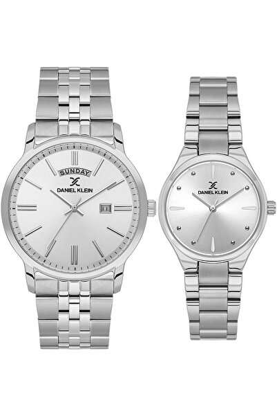 Daniel Klein Gümüş Classic All Silver Çelik Kordonlu Sevgili Çift Kol Saatleri