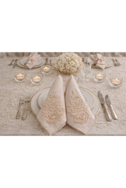 Nilbutik Set of 6 Cotton Fabric Serving Presentation Napkins