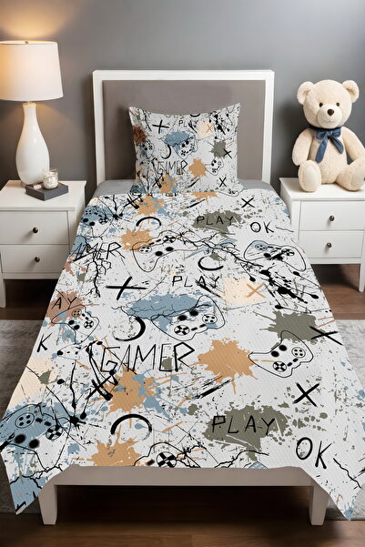 EVPANYA مجموعة أسي جيميني وورلد منقوش مفرد للأطفال الصغار قماش بيكي