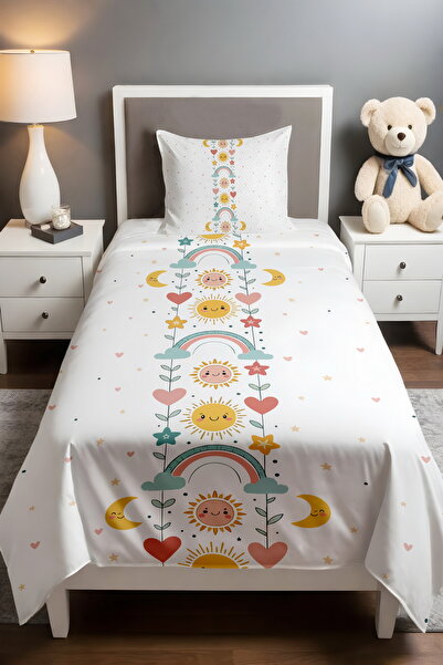 EVPANYA سماء مبتسمة منقوش مفرد مجموعة الأطفال الصغار قماش بيكي