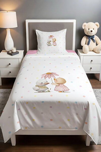 EVPANYA مجموعة البط اللطيفة ذات الزهور منقوش مفرد للأطفال الصغار قماش بيكي مج...