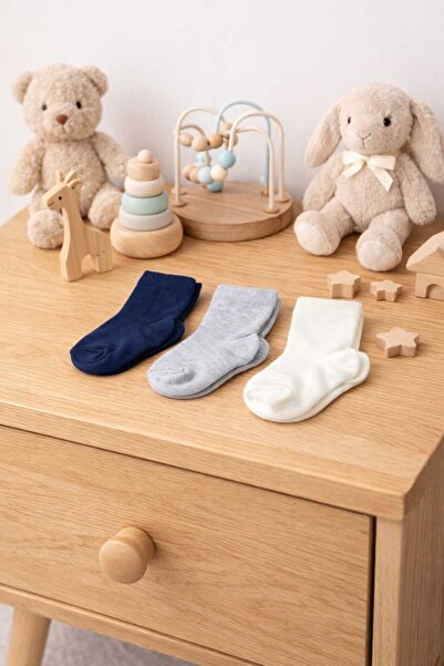 Amélio Kids Organic Cotton Unisex 3-Piece Boxed Premium Baby & Kids Socks