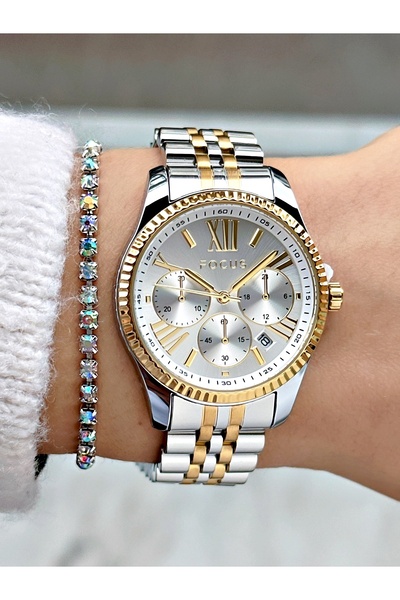 Focus ساعة يد نسائية مقاومة للماء من الفولاذ مع ضمان لمدة عامين، وهي هدية على...