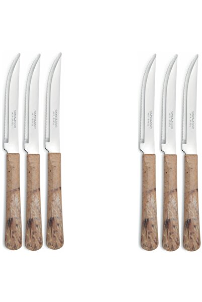 Simonaggio Set 6 cutite friptura Simonaggio, inox, lemn