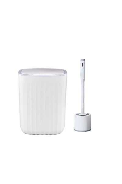 Geseus Automatic Plastic Trash Can with Sensor 12 Liters + Silicone Toilet Br...