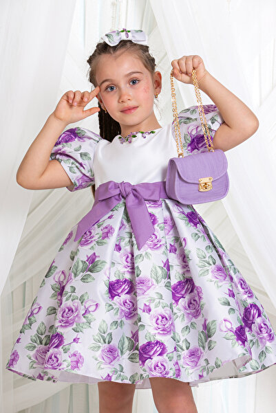 SÜSLÜ PİNK KİDS Special Design Dress for Girls, Eid Al-Fitr Dress