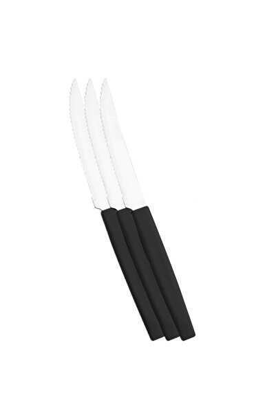 Simonaggio Set of 6 steak knives Belize stainless steel, plastic handle, blac...