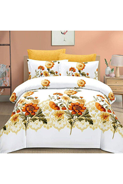 Patul Fine Cotton Linen, Sulphur, Double Bed, 2 Persons, 6 Pieces