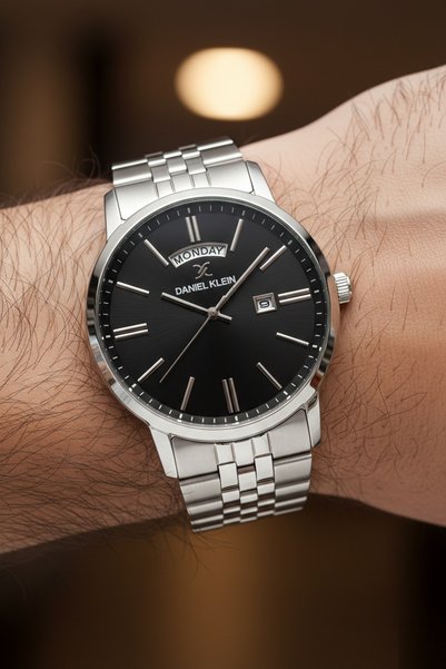Daniel Klein Gümüş Siyah Limited Edition Classic Çelik Kordonlu Sevgili Çift Kol Saatleri