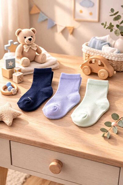 Amélio Kids Organic Cotton Unisex 3-Piece Boxed Premium Baby & Kids Socks