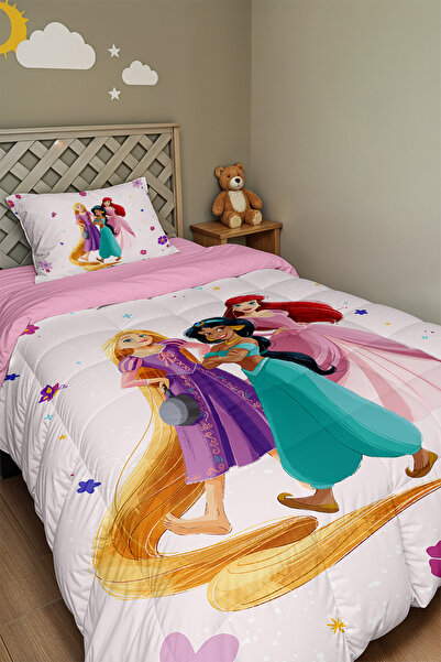 EVPANYA Односпальне ковдра та наволочка з малюнком «Казкова трійця»