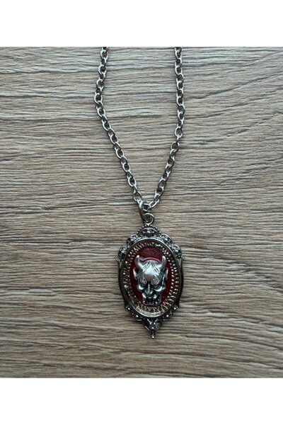Metal Giyim Devil Gotik Kırmızı Kolye