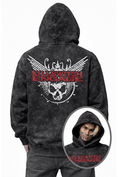 Fuddy Moda Hanorac retro lavabil unisex supradimensionat Rock Band Killswitch...