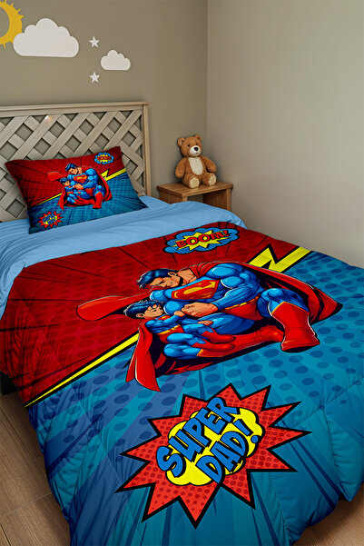 EVPANYA Super Dad Love Patterned Single Duvet and Pillowcase