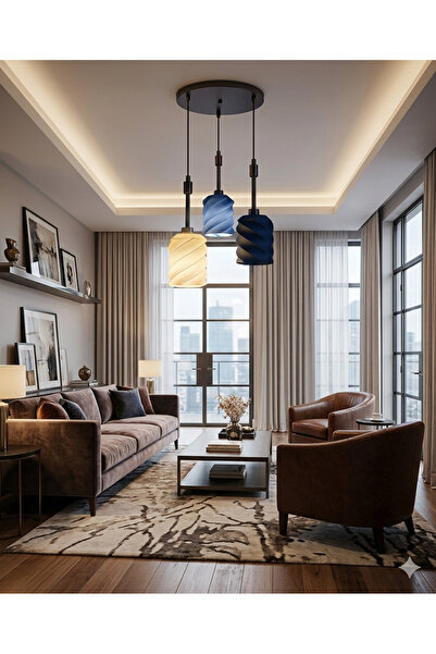 Sare Home 3'lü Sarmal Tasarım Modern Avize Seti