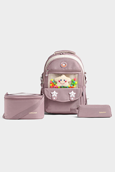 Relaxion Rlx-1940 3'lü Set Çocuk İlkokul Çantası Kalemlikli Beslenme Çantalı ...