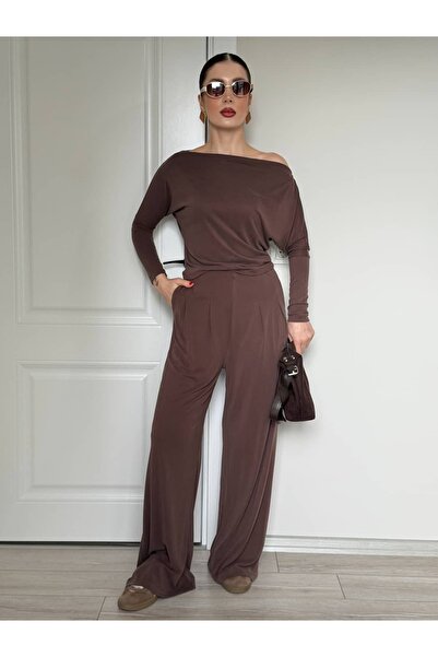 YK FASHION Kayık Yaka Salaş Premium Takım