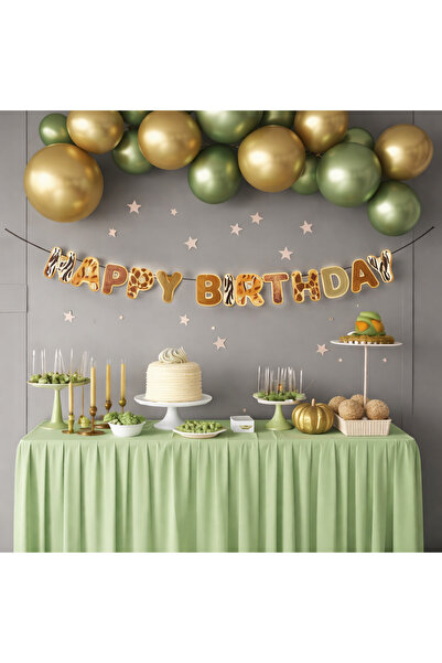 BALON DİYARI Özel Kesim Banner Happy Birthday – 210 cm Doğum Günü Yazısı Kali...