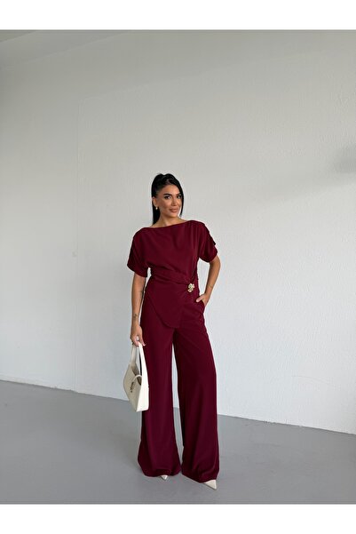 NEW STATION REMODA Set asimetric din țesătură cu fir de Medina