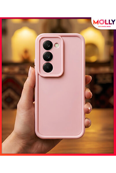 Molly غطاء سيليكون سميك الحواف باللون الوردي الرملي لهاتف REDMI 15