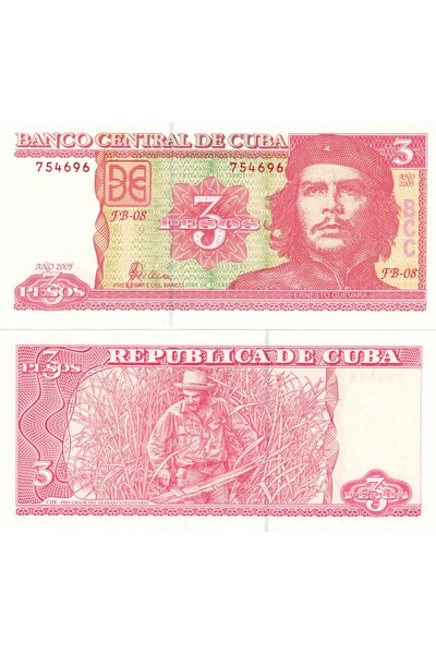 3Alp Koleksiyon KÜBA 3 PESO 2005, P#127b, - CHE GUEVARA PORTRELİ - Kağıt Para...