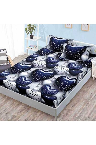 Patul Husa de pat cu elastic + 2 Fete de Perna, Bumbac Finet