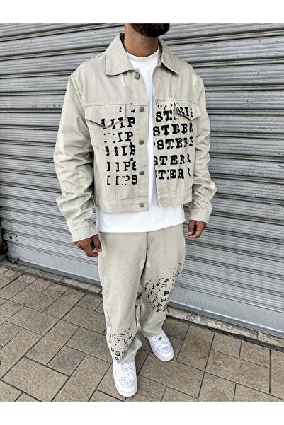 Urban Collection Urbancollection cream Printed Denim suit